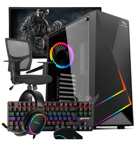 Computador Gamer Barato Completo Ryzen 5 + Kit Game+ Cadeira